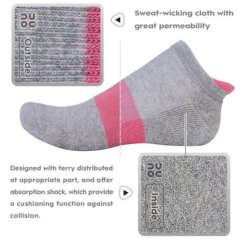 unenow Unisex Non Slip Socks with Grips Cushion for Yoga Pilates Barre Home & Hospital - Image 4